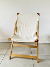 Rare Vintage Ikea Wood And Canvas Folding Chair 
