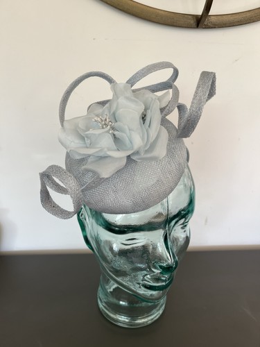 Sky blue pillbox - , fascinator