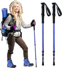 Adjustable Anti-shock Trekking Walking Hiking Pole Telescopic Sections Stick