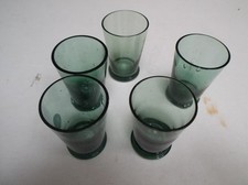 5 x 50's small shot/vodka glasses dark green 5.7cm tall