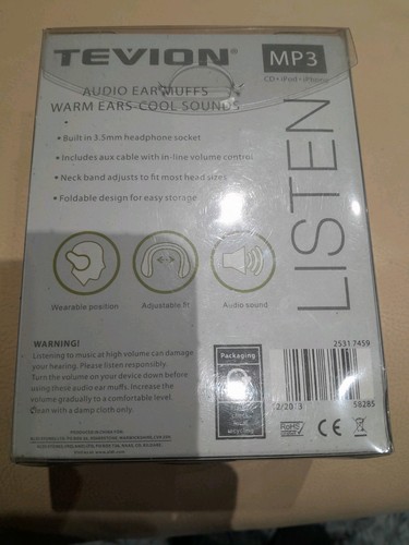 Tevion audio earmuffs mp3 new - earmuffs,