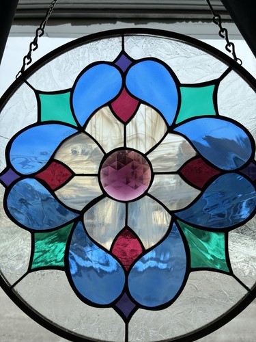 Stained glass leaded - stained, 11”