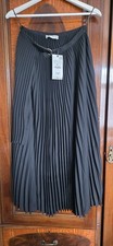 Zara Women's Maxi Skirt Pleated Belted Size M In Black