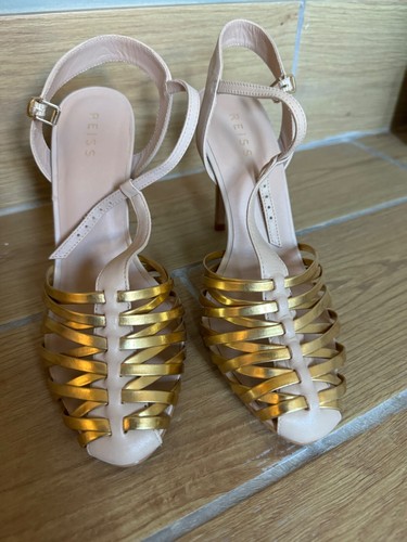 Reiss gold nude heels shoes - gold,