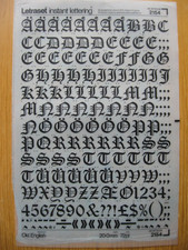 1 x Letraset Upper & Num  OLD