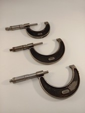 Moore & Wright Engineering Imperial Micrometer Set of 3 Sheffield Vintage