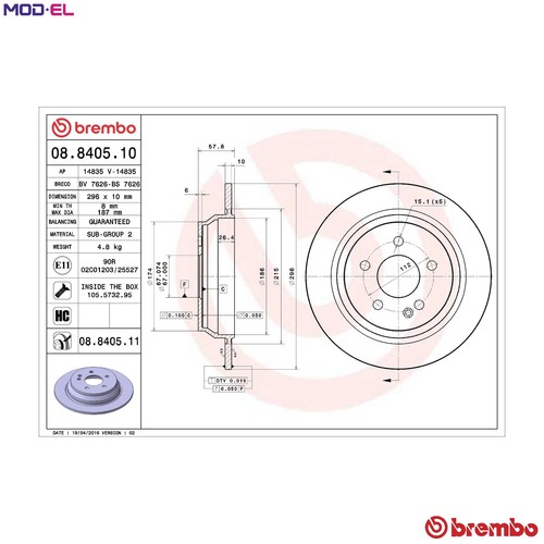 Brake disc 8405 11 for - brake,