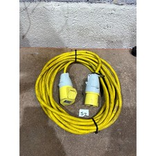 Defender Male-to-Female 16A Plug & Coupler Extension Lead 110-V White & Yellow