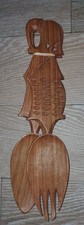 Carved  Elephants Wooden Salad