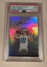 Justin Herbert 2020 Rookie Endorsements Panini Illusions Autograph /99 PSA 9