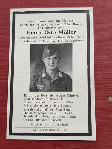 German ww2 death - ww2, notice/card