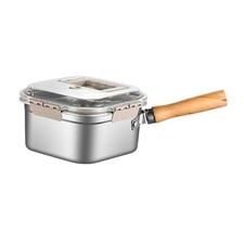 Small Deep Fryer Pot Camping with Basket, Rack, Tongs for Chips Fries Fish