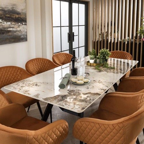 White ceramic dining table - white, and