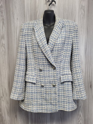 Zara blue cream boucle - blue,