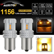 CANBUS 1156 LED Turn Signal Light Bulb Blinker Parking Bright Yellow Amber 2PCS