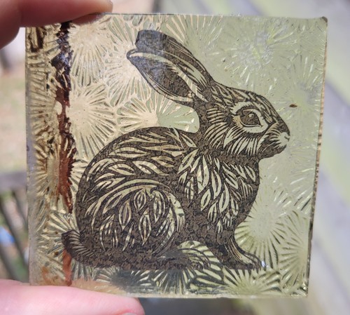 Stained glass rabbit kiln - glass,