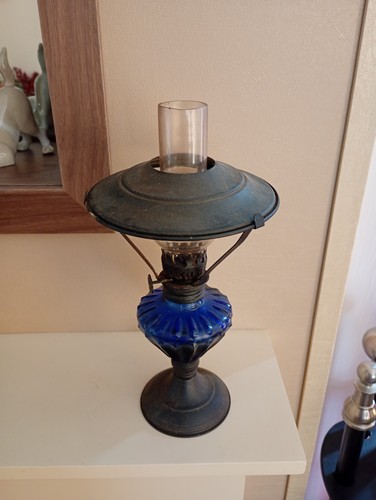 Vtg cobalt blue glass - cobalt, kerosone