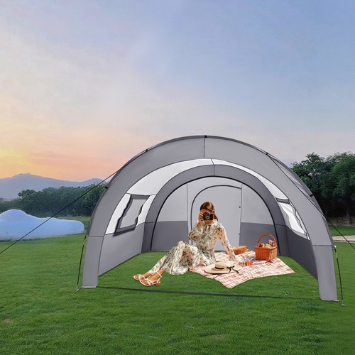 Grey camping tunnel - camping, tent