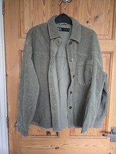 Womens Zara Green Corduroy Oversized Shacket Size S
