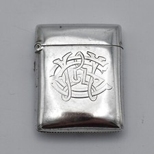 Victorian Sterling Silver Lighter Vesta Case Match Safe 1896 Converted