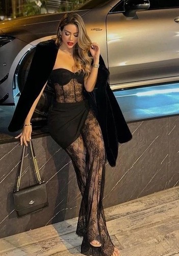 Zara long lace black - lace,
