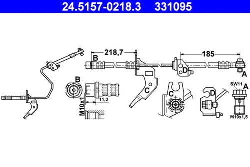 Ate brake hose - brake, opel