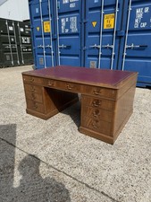 Antique Leather Top Pedestal