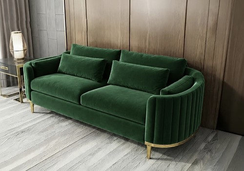 Emerald green velvet modern - green,