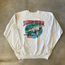 Hanes Desert Storm Sweatshirt Mens XL 90s Graphic Pullover Jumper, White