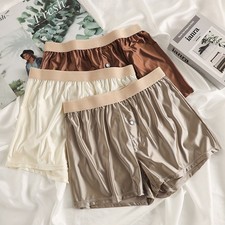 Mens Ice Silk Solid Boxer