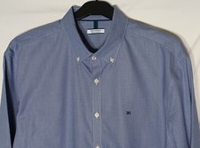 Piedro del Hierro Tech Non-Iron Men's sz 46  Blue Button Up Dress Shirt