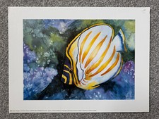 Renee Mizgala - Under Water Angel - 1990s art print/poster tropical exotic fish