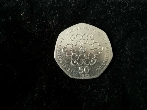 50p coin celebrating - 50p, one