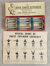 Vintage The Ajax Chest Expander 3 Springs 1950s 60's Boxed with Chart Rare  Q749