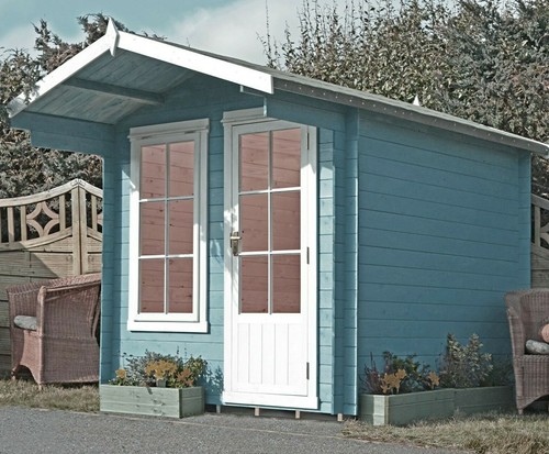 9x9 garden log cabin office - log,