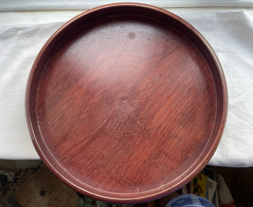 Large round wooden serving - round,