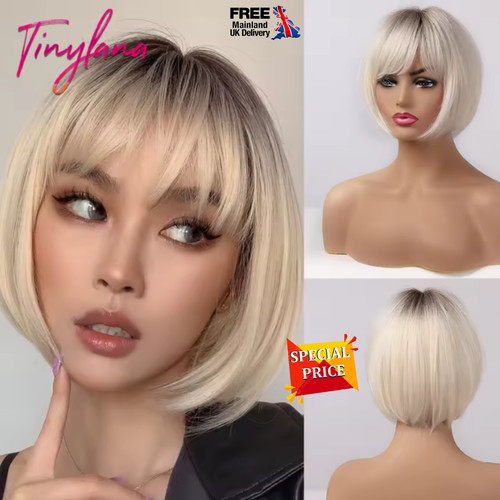 Short straight bob wig with - straight,