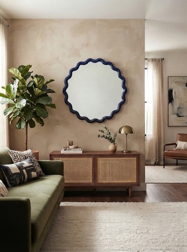 Round wavy edges style wall - style,