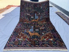 Blue Antique Afghan Pictorial