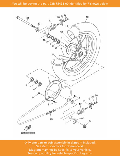 Yamaha sprocket driven - driven, (53t)