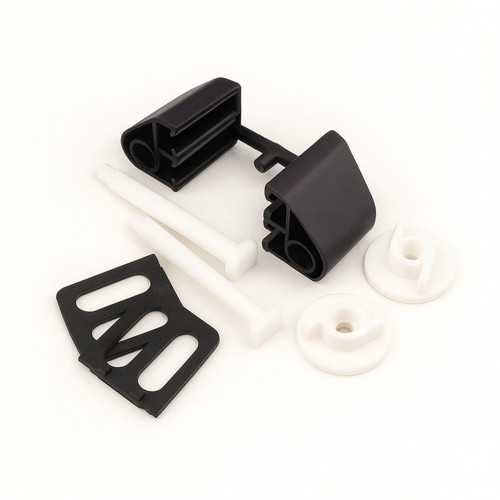 Black toilet seat fixing kit - seat,