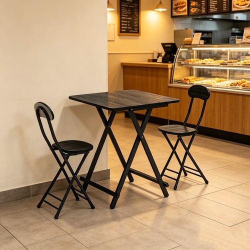 Wooden folding snack table - wooden,