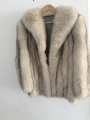 Vintage silver fox fur - silver,
