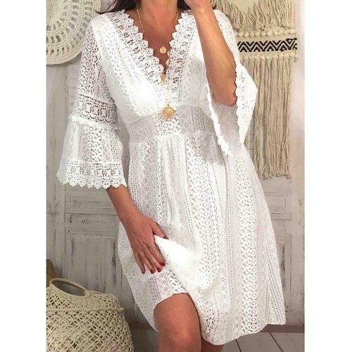Ladies lace summer mini dress - ladies,