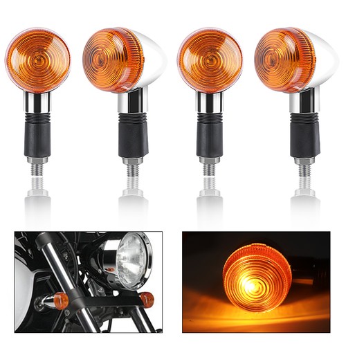 Chrome motorcycle turn - 4x,