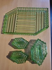 Art Deco Green Glass Vintage