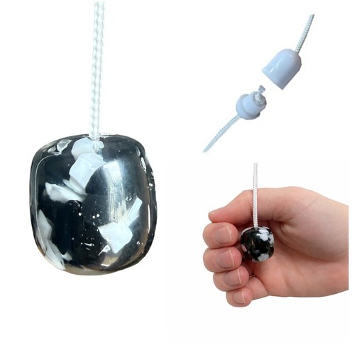 Single glossy black resin bead - black,