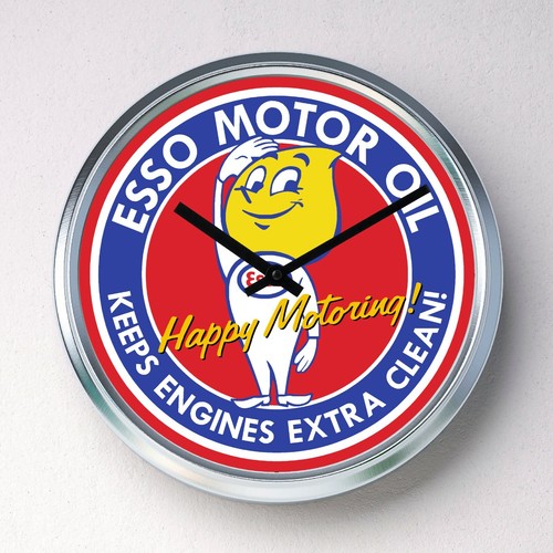 Esso motor oil wall - wall, clock