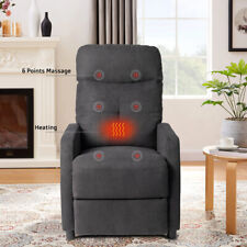 Recliner Chair Fabric Upholstered Armchair Massage Heat Sofa w/ Remote Control