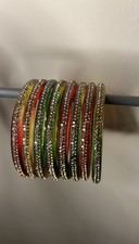 Indian Women Size 2.6 Multicoloured Glass Bangles Glass Bangles Set